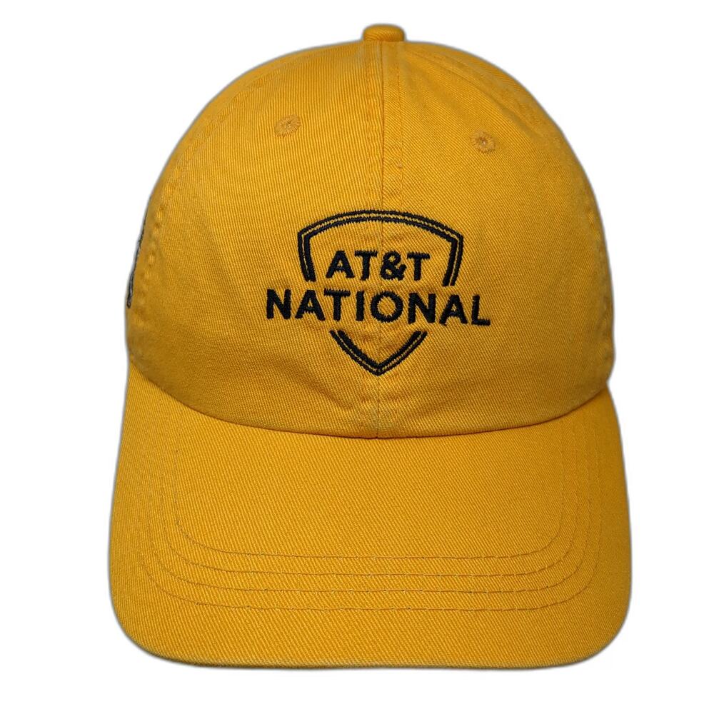 Ahead AT&T National Tiger Woods Baseball Cap Yellow OSFM Golf Hat Shield Logo